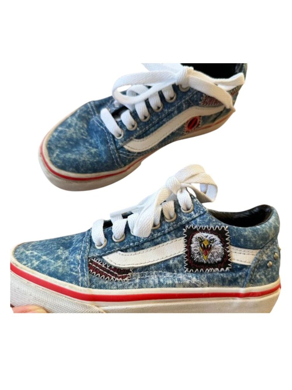 Vans x Cobra Kai Eagle Fang Denim Old Skool Sneakers Kids US 12